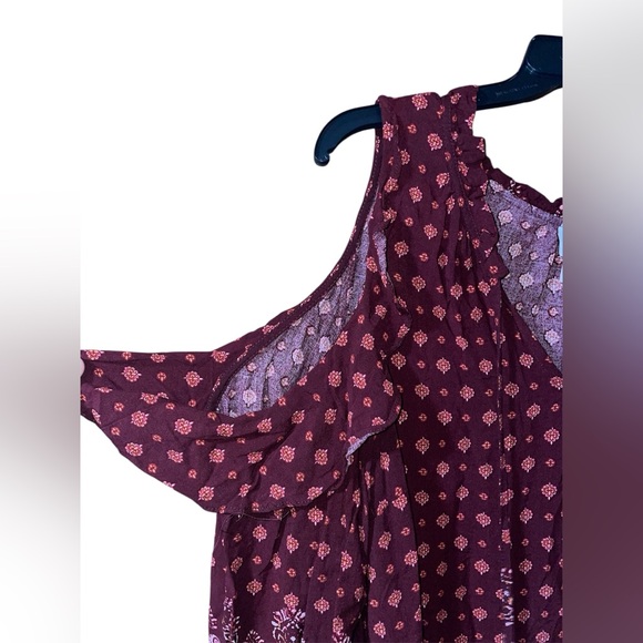 Knox Rose Sangria Red Women’s XXL Cold Shoulder Dress - Picture 5 of 6